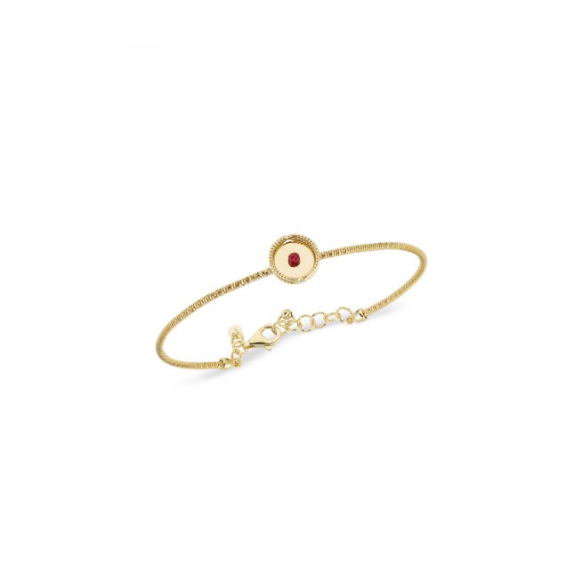 Bangle with colured gold element