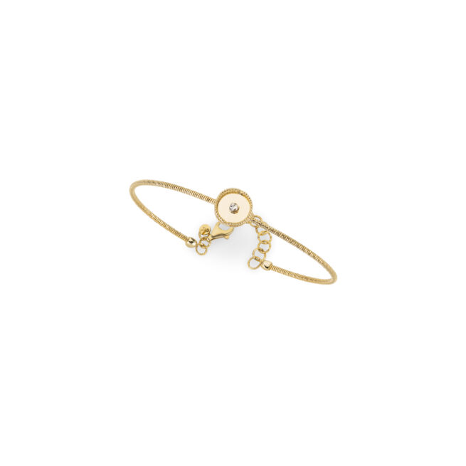 gold bangle with white gold element