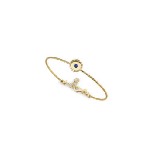 Gold Bangle with gold blue element