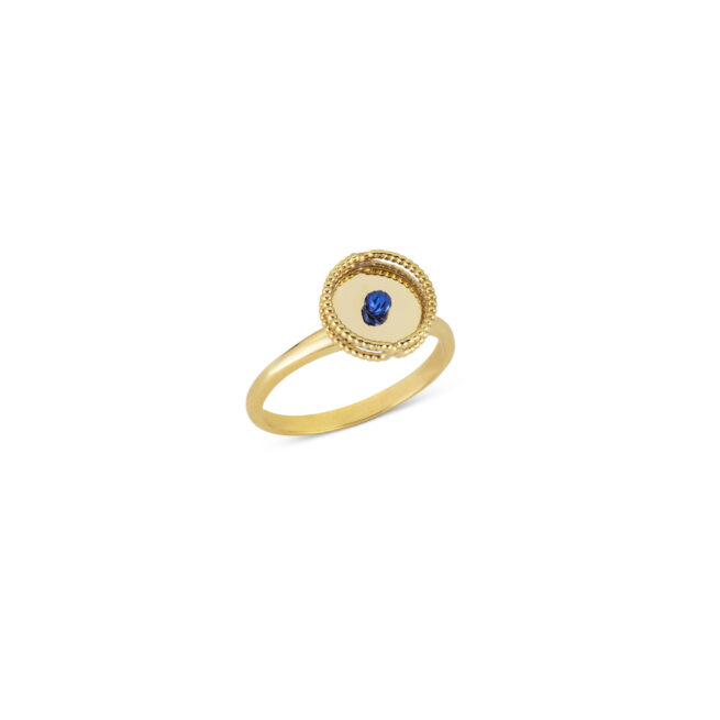 Gold ring whit colured gold element