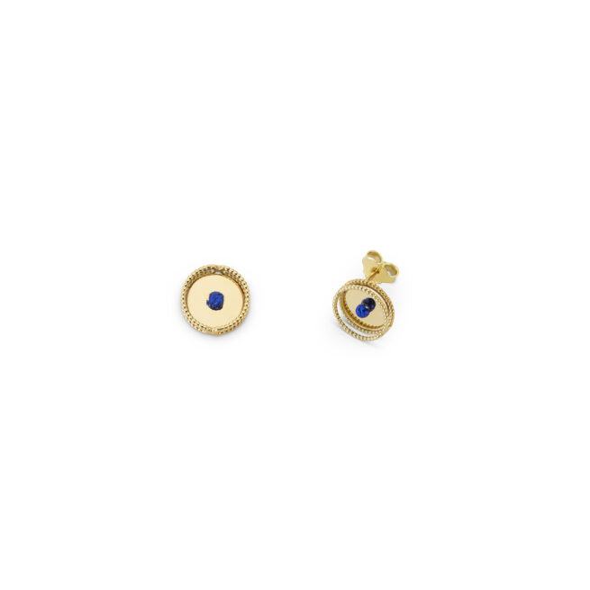 Gold earrings with coloured element