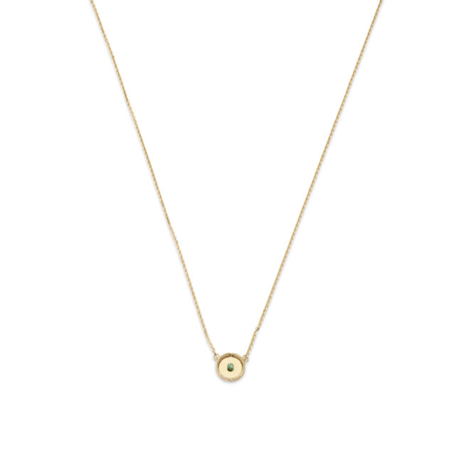 Gold necklace with coloured gold element
