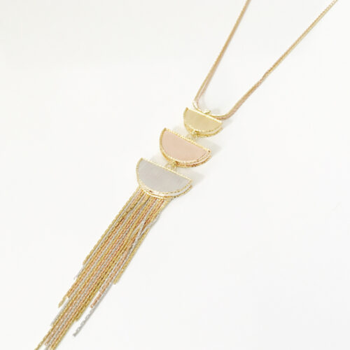 gold fancy necklace with coloured elements